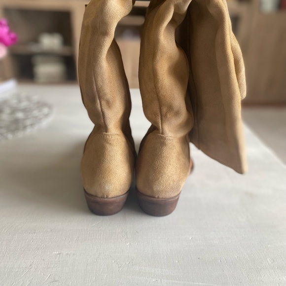 New Free People Sterling Western Tall Boots Tan Suede Leather Size 37.5 - Picture 12 of 13